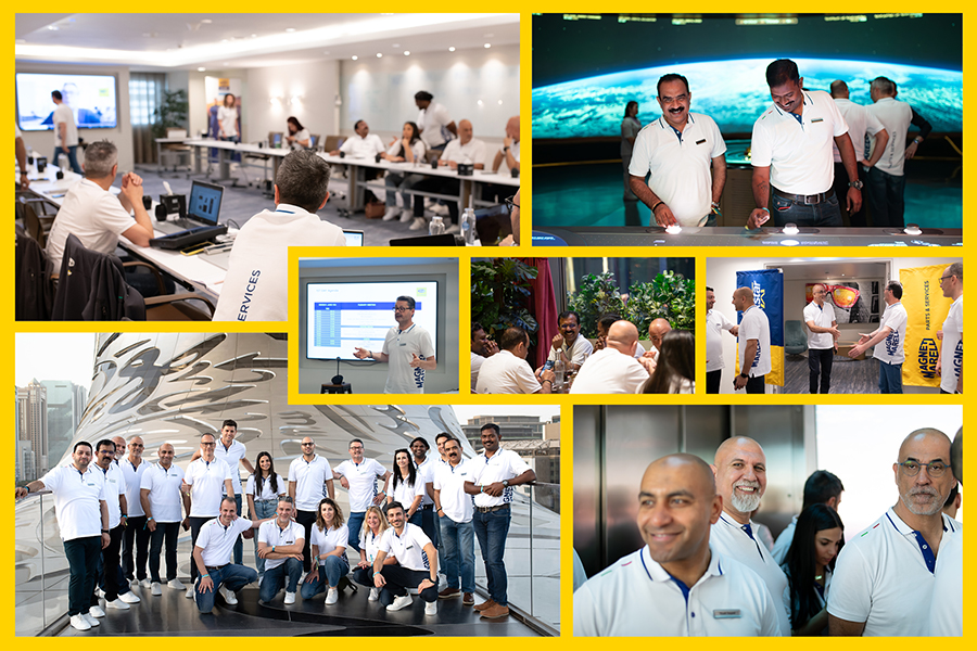 Collage of various moments from the Magneti Marelli Parts & Services First Middle East and Africa Marketing Forum, held in Dubai, June 2024