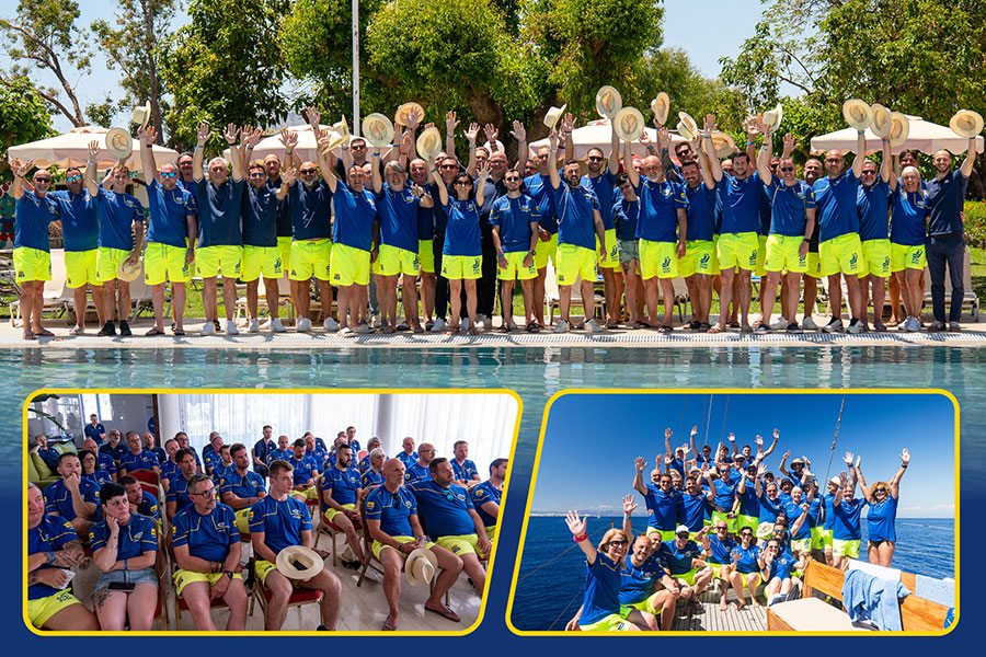 Collage of the 2026 Magneti Marelli Checkstar Rhodes incentive highlights: training sessions, outdoor activities and networking.